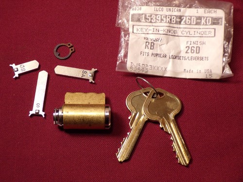 Ilco 15395RB-26D Key In Knob Replacement Cylinder Russwin D1 Knob Door Lock New