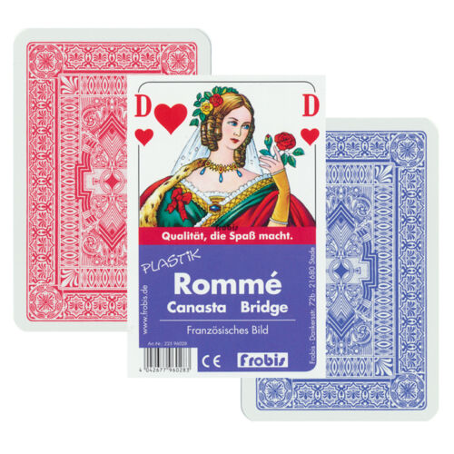 10 Plastik Romme Bridge Canasta Kartenspiele Französisches Bild Frobis Spiele 