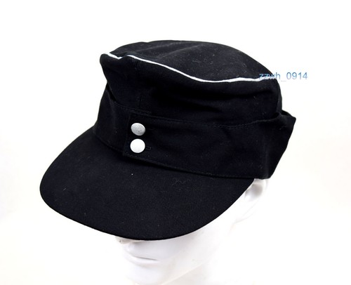 Replica WWII German Elite EM summer panzer M43 Officer field Cap black