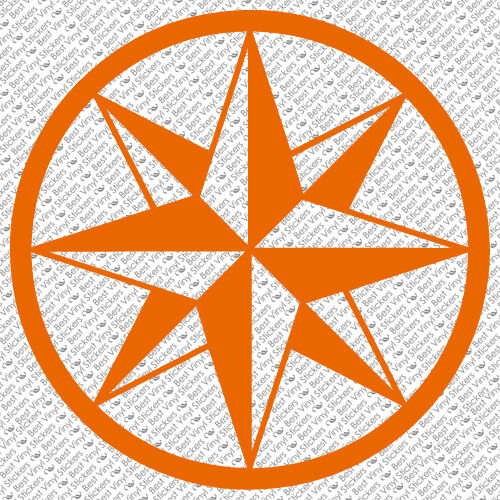 C-3 TRIBAL COMPASS ROSE NAUTICAL STAR CAR BOAT BIKE WINDOW VINYL DECAL STICKER