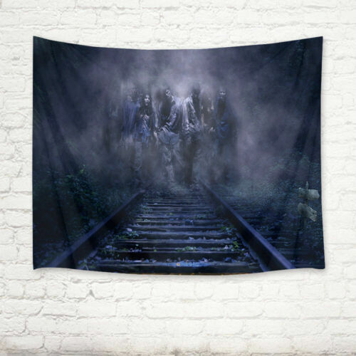 Halloween Railroad Horror Ghost Tapestry Wall Hanging Living Room Bedroom Decor 