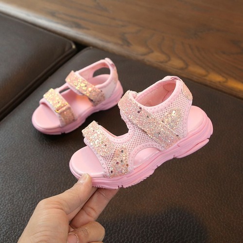 Kids Children Baby Boys Girls Mesh Bling Sequins Sport Sneakers Sandals Shoes