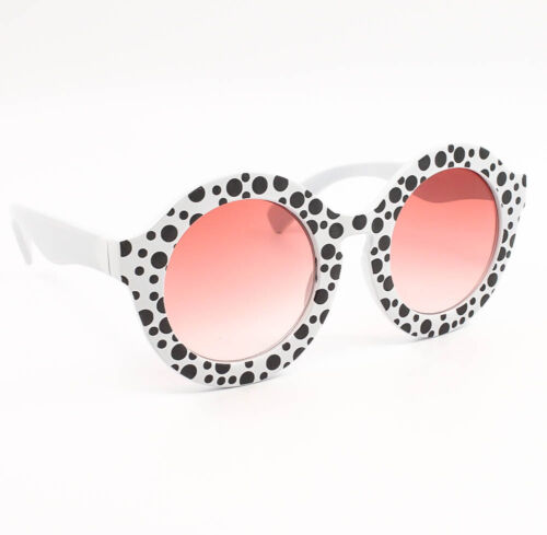 Womens Fashion Polka Dot Round Lens Bold Frame Ladies Sunglasses