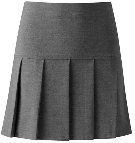 Girls Women All Round Pleated School Skirt with Zip Drop Waist UK Girls