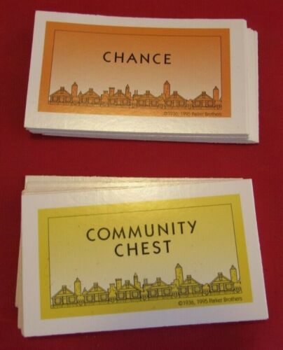 Monopoly Chance and Community Chest Cards Only 1995 Deluxe Edition 
