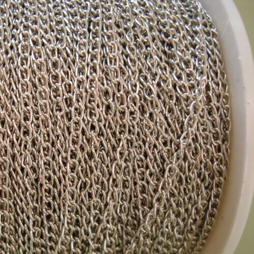 15ft Spool Platinum Color Plated Twist Curbe Chain 3x1.8mm. 