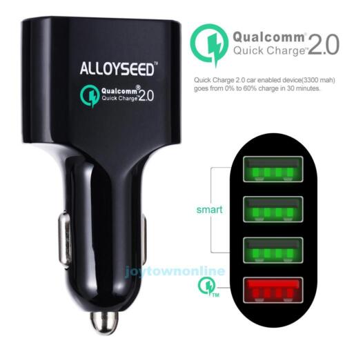 Alloyseed de carga rápida 2.0 54 W 4-Port USB Coche Cargador Adaptador de carga rápida