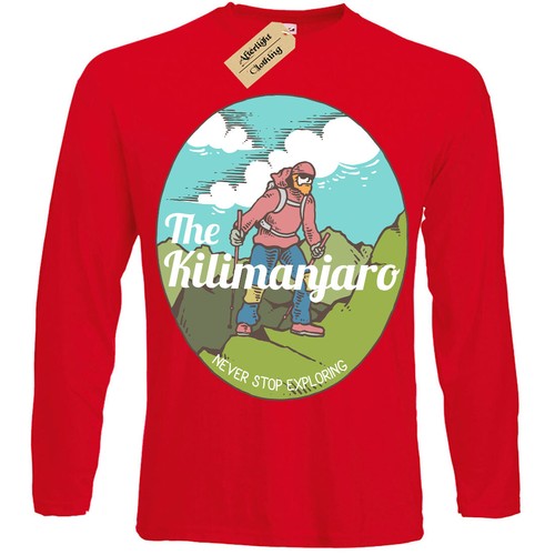 Kilimanjaro T-Shirt mountain climber explorer Mens Long Sleeve