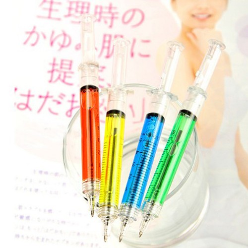4 STÜCKE Spritze Textmarker Marker Nadel Kugelschreiber Krankenhaus Pen