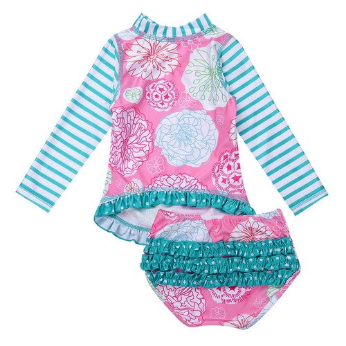 Baby Girls UPF 50 Rash Guard Swimwear Swimsuit Tankini Bathing Suit Beachwear