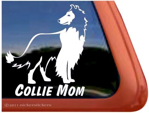 Collie MomHigh Quality Vinyl Dog Window Decal Sticker
