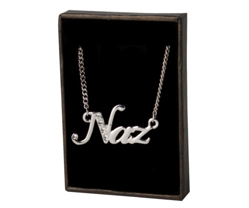 "NAZ" Name Necklace 18K Gold PlatedMothers Daughter SisterAnniversary Gift 