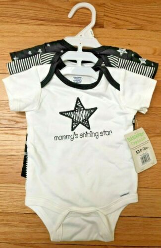 Details about   NWT3 Gerber Organic Mommy's Shining Star Onesies Bodysuit 3-6M 
