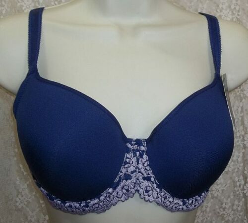 Details about   NWT Wacoal 34DDD Embrace Lace T-Shirt Bra 853191 Padded Seamless Blue/Lavender 