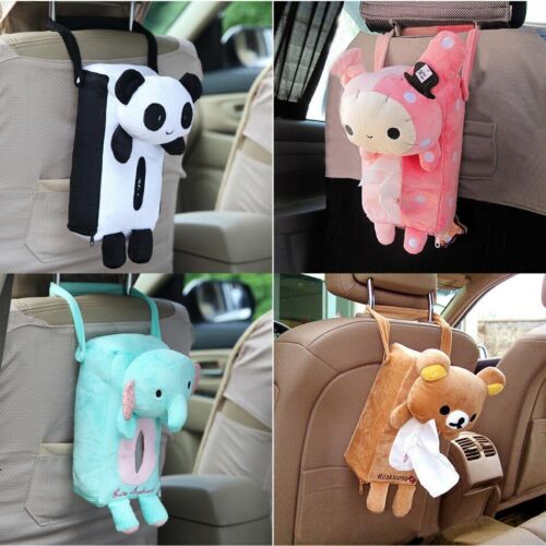 Cute Animal Car Tissue Holder Back Hanging Tissue Box Covers Napkin Box 4 Colors 