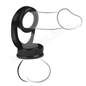 TPE Dual Cock/Rings Ball Stretcher Weight Scrotum Delay Ejaculation for Men 2018 