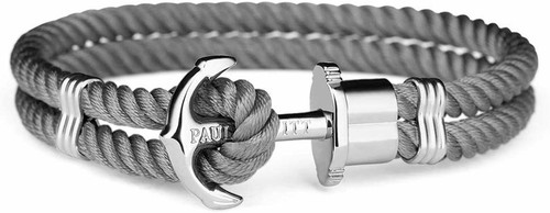BRACCIALE PAUL HEWITT PH-N-S-Gr ANCORA NYLON Grigio PHREPS BRACELET anchor L XL