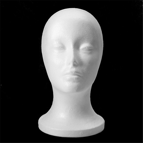 Female Head Model Wig Hair Glasses Hat Display Styrofoam Foam Mannequin-,uk