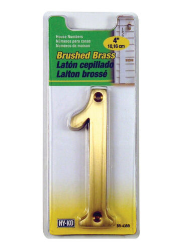 Hy-Ko  Nail On  Brushed Brass  Number  1  4 in. 