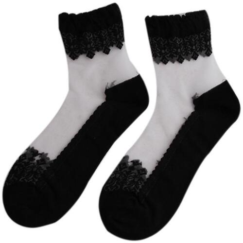 Women Ladies Warm Elastic Lace Ruffle Frilly Ankle Lace Socks Ruffle Frilly LS