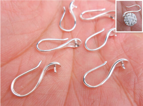 DIY Silver Jewelry Findings Pinch Bail Earring Hook Wire For Crystal Pearl Beads 