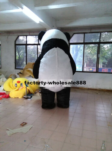Inflatable Plush Chinese panda  Bear Mascot Costume suits Adult Size fancy dress 