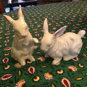 VINTAGE PAIR ANDREA BY SADEK PORCELAIN BUNNY RABBITS FIGURINES EXC 8747 JAPAN | eBay