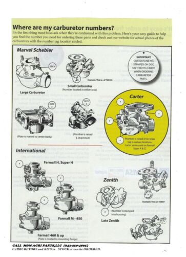 4000 Tractor 2000 Marvel Carburetor Kit /& Float Ford 800 900