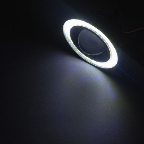 3.5" COB LED Fog Head Light Projector Car White Angel Eyes Halo Ring DRL Lamp HQ 