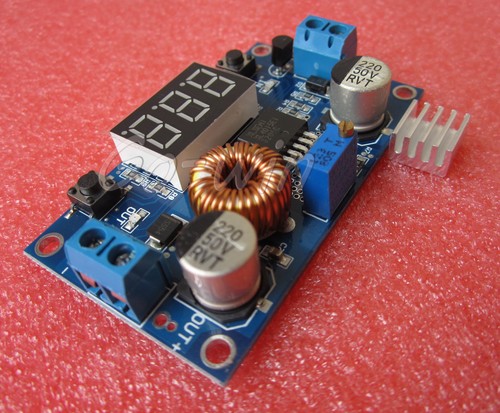 5PCS 5A Adjustable Power Charge Module LED Driver With Red Voltmeter Step-down