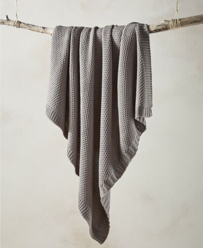 Lacourte Throw Blanket 50" x 60" Aletta Drizzle GREY D9Z124 