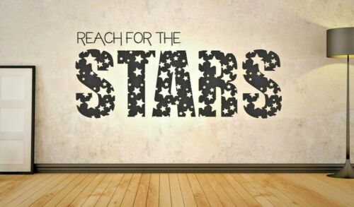 REACH FOR THE STARS INSPIRATIONAL WALL STICKER VINYL CONTEMPORARY TRANSFER 