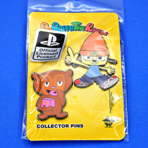 Figure Official Sony PaRappa The Rapper and PJ Berri Enamel Pin Set 2" Tall 