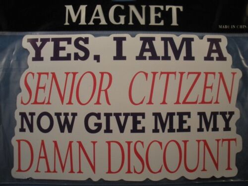 NEW SENIOR CITIZEN 4 COLOR MAGNETIC SIGN DECAL 8 1/4" WIDE X 5 1/2" TALL 