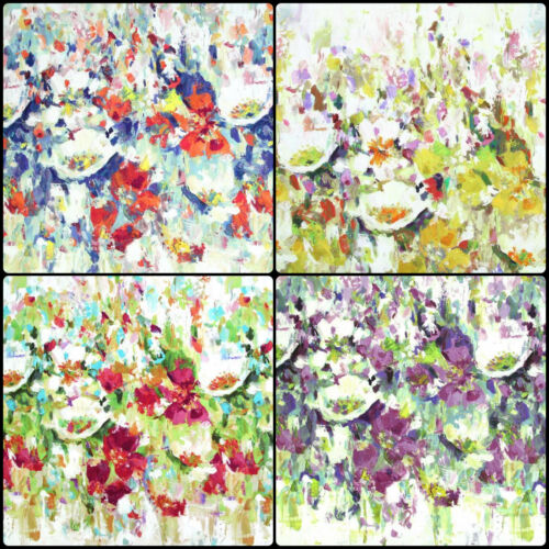 Prestigious Flower Garden Oil Painting Abstract Fabric Curtain Craft Material