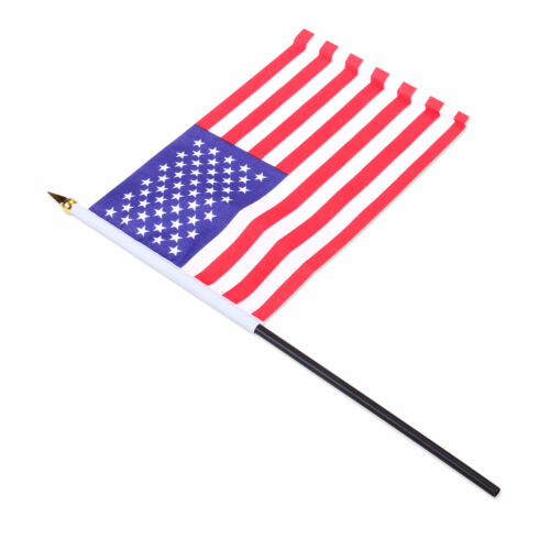 12 Pcs USA Stick Flag Hand Held Small American US Mini Flags On International 