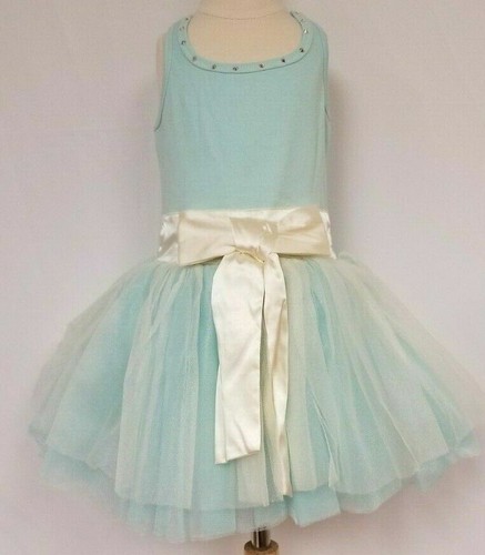 Ooh La La Couture Kids Tutu Dress baby blue cream bow rhinestones sleeveless