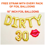 DIRTY 30 Foil Balloons Self inflating Birthday Party 30th Decoration GOLD SILVER