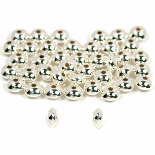 40 Sterling Silver Saucer Beads Beading Jewelry Making 4.5mm x 3mm 