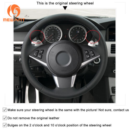 Safe Black Suede Steering Wheel Cover for BMW M5 E60 M6 E63 E64 5 Series E60 E61