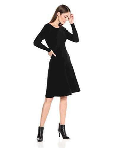 Brand Black Lark /& Ro Women/'s Long Sleeve Ribbed Crewneck Size Large