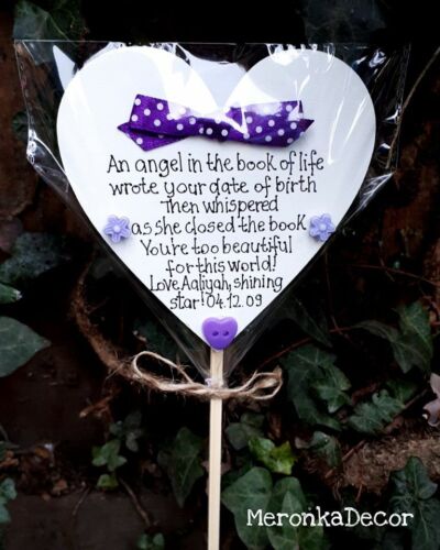 Aborto Angel Memorial Tumba Bebé funeral babyloss Ornamento Personalizadas