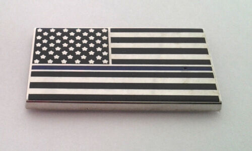 POLICE THIN BLUE LINE US FLAG Law Enforcement Hat Pin P02782 EE