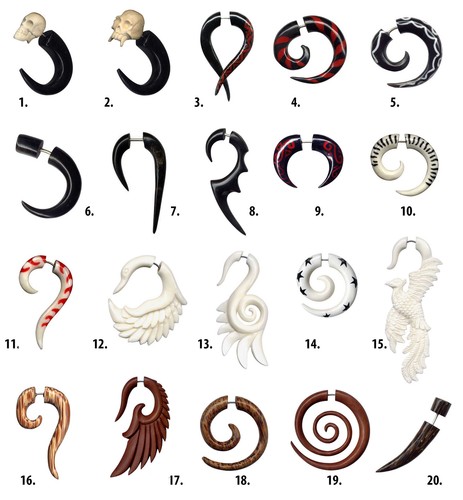 Piercing Fake tribal dehnspirale dehnungsspirale madera expansor cuerno Organic Wood