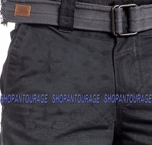 Affliction Payback 110WS134 New Charcoal Cargo Shorts for Men