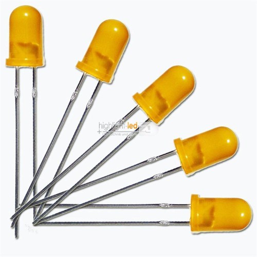 100 Leds 5mm Diffuse Orange Set with Resistors Eg 12v