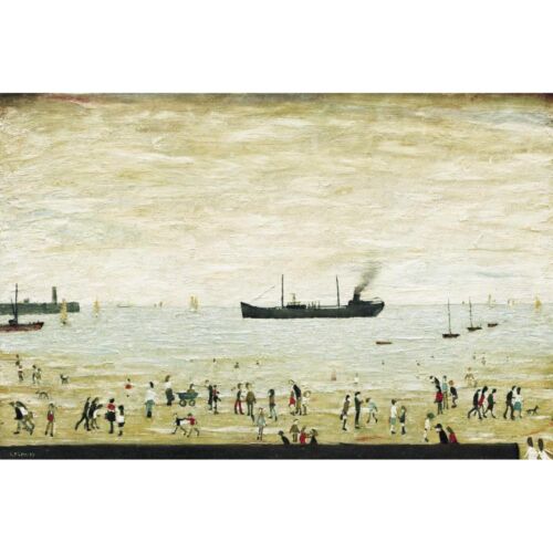 L S Lowry Medici Print Waiting for the Tide