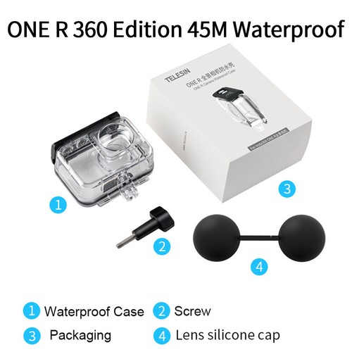 TELESIN 45M Carcasa Funda Impermeable Submarina Para Insta 360 One R 4K edición 360