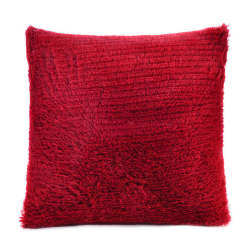 Solid Color Square Pillow Case Soft Velvet Cushion Cover for Home Sofa Car Decor 