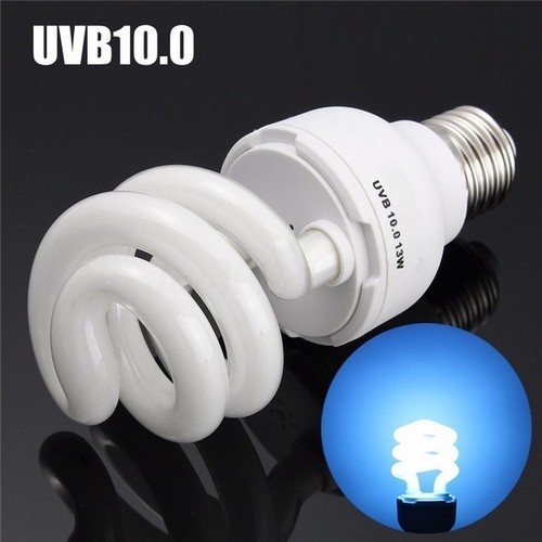 Reptile 5.0//10.0 UVB 13W Fluorescent Heat Compact Lizard Terrarium Lamp Bulb #dd